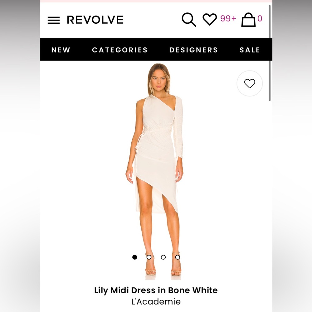 L'Academie Lily Midi Dress in Bone White